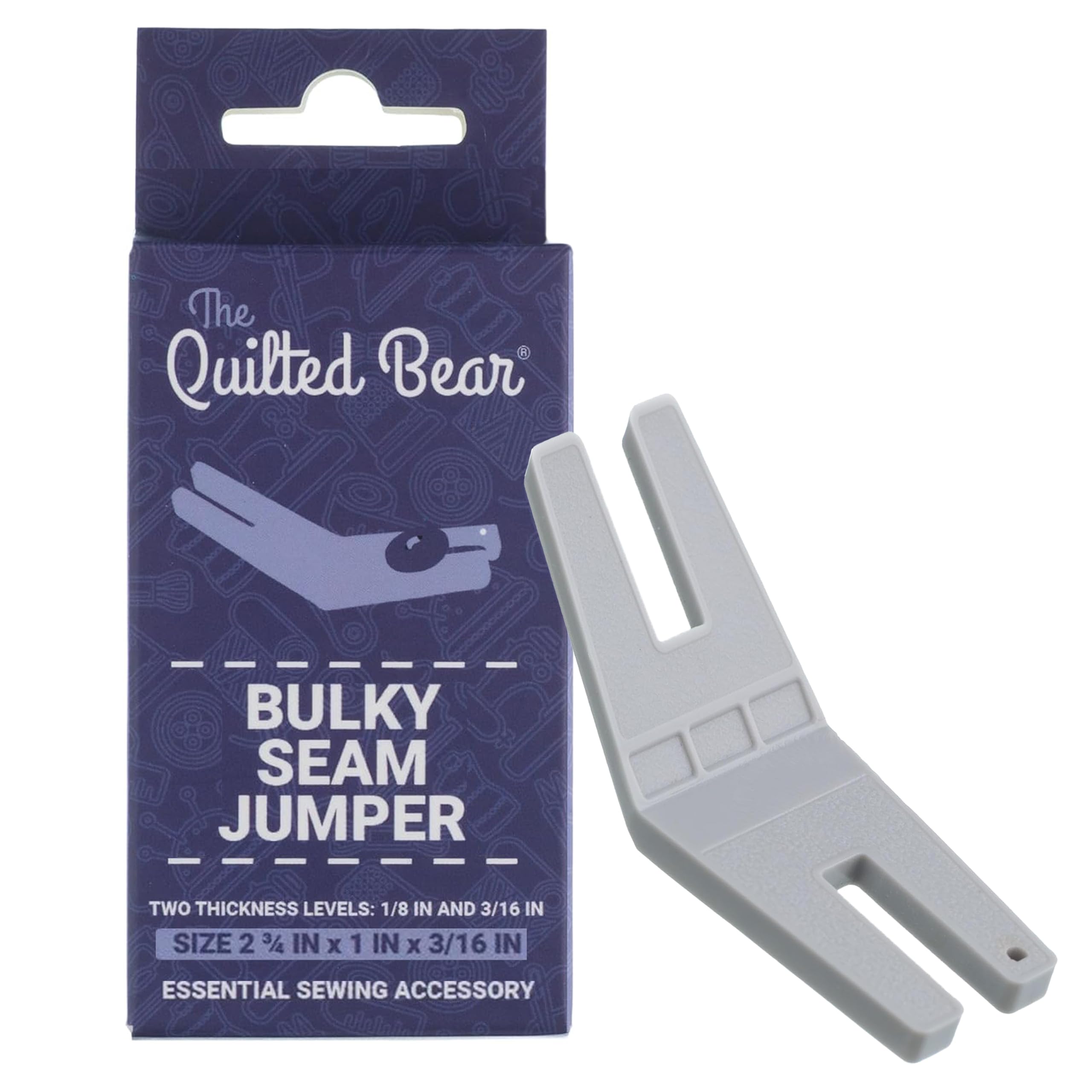 The Quilted Bear White - Bulky Seam Jumper, Sewing Machine & Embroidery Presser Foot Tool, Chunky Denim Seams & Hemlines, Essential Sewing Kit Add-On - Compatible With Singer, Janome, Brother & More