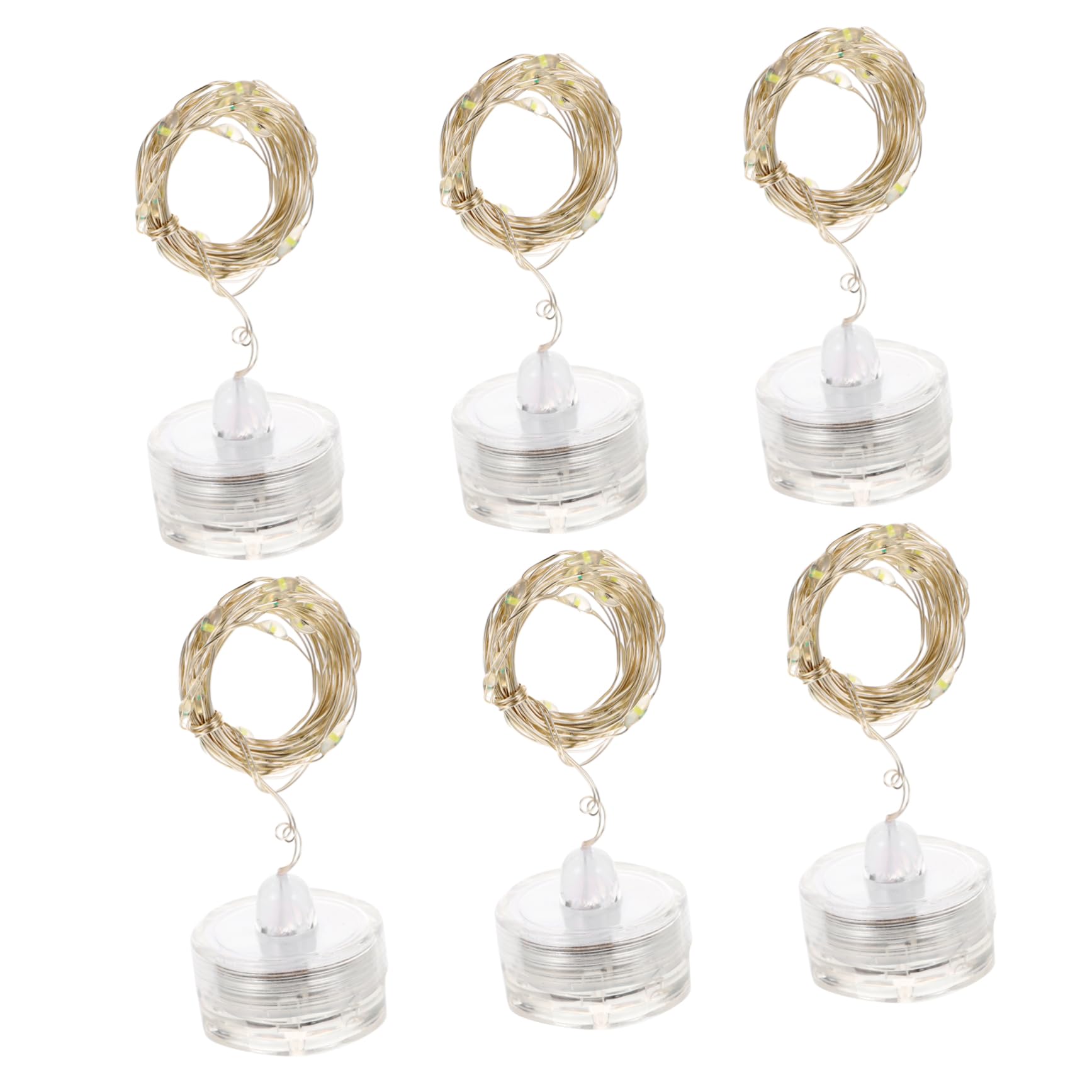 Cabilock Waterproof Plum Blossom Submersible String Lights Copper Wire, Warm White Led Battery Lights 2m 20 LEDs, 6pcs Waterproof Diving Lamps for Outdoor and Indoor Decoration