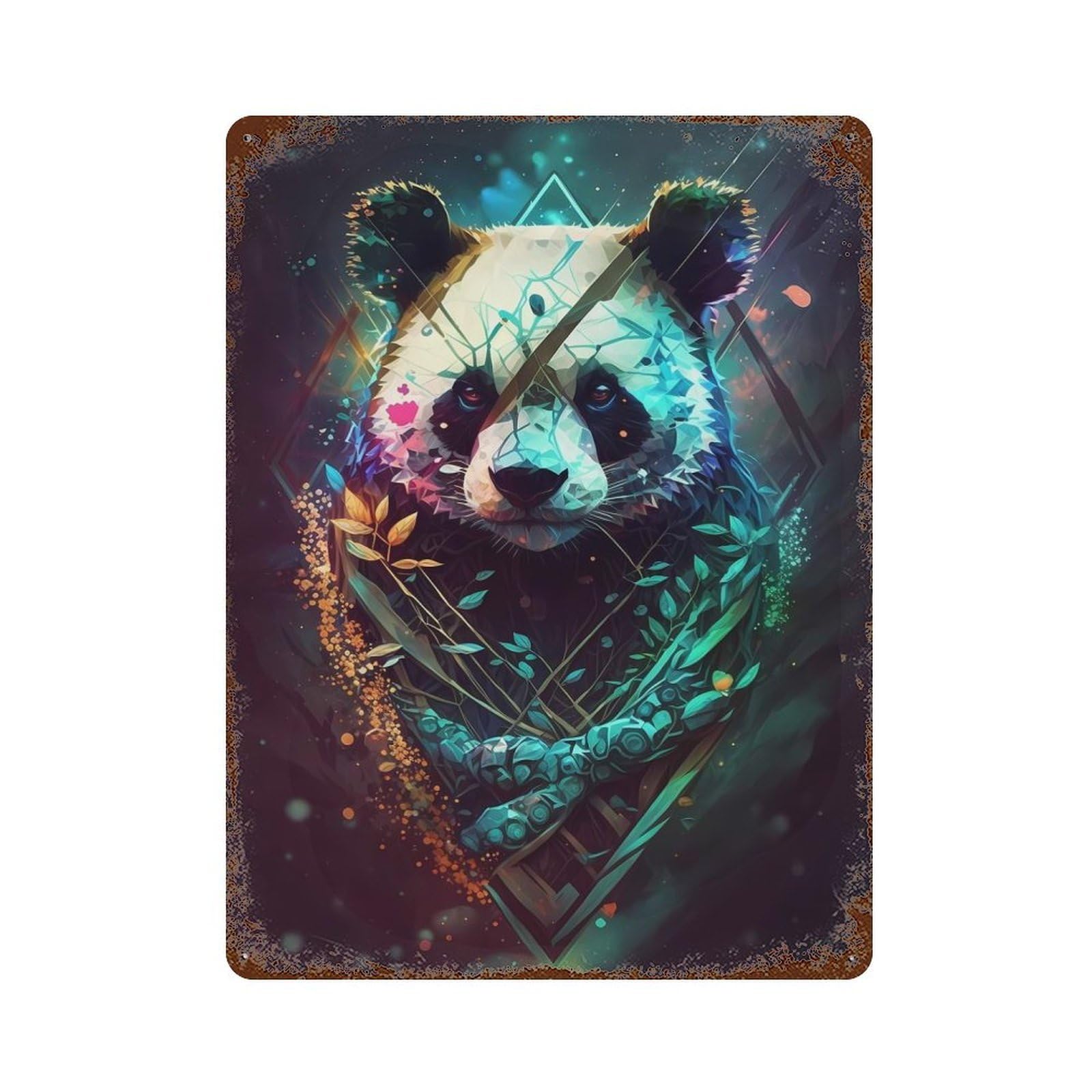 Retro Metal Sign with Panda Incredible Design 15.7"x11.8", for Office, Studio And Wall Decor, Retro Wall Decor