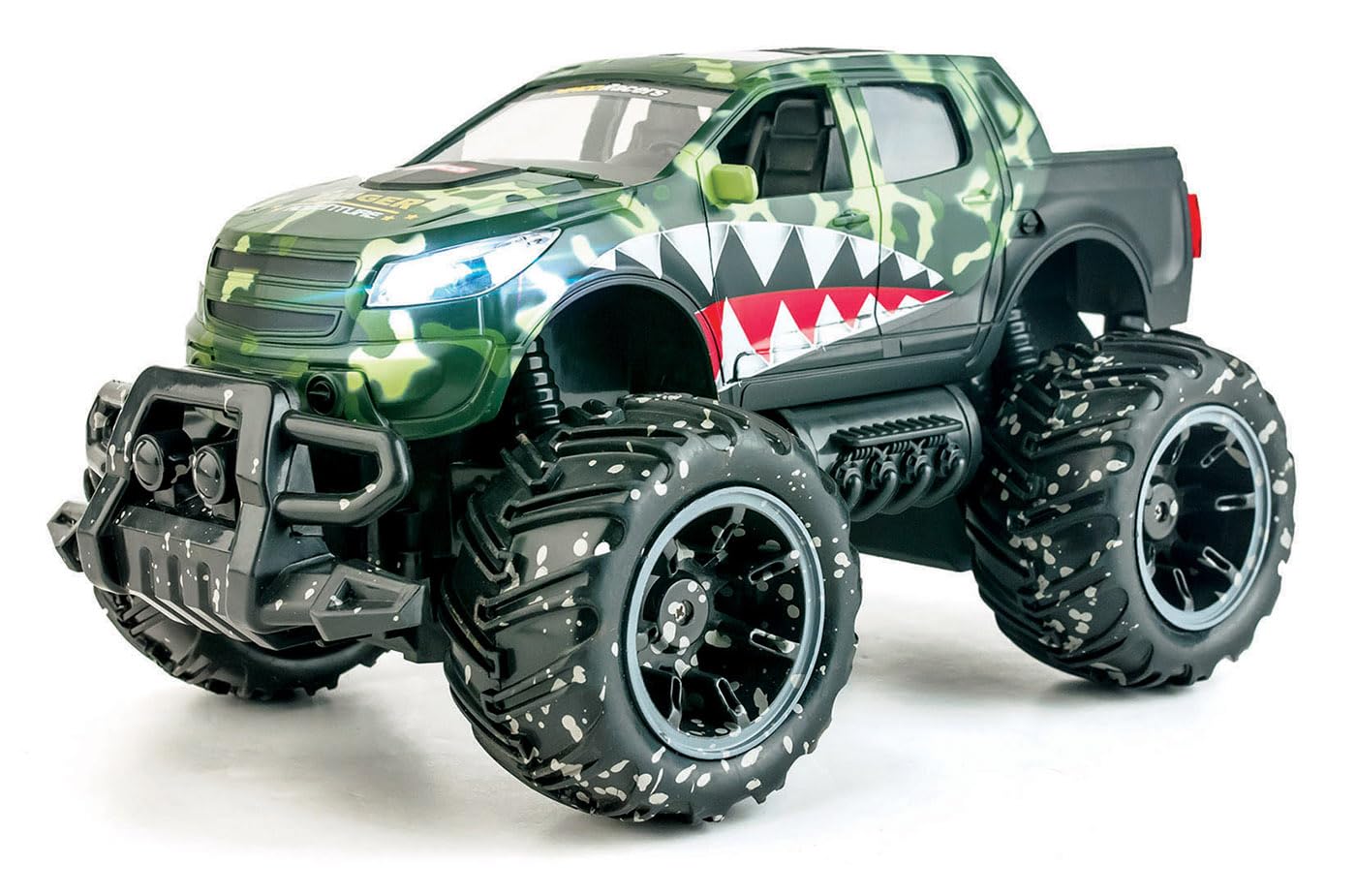 Ninco Ranger Monster Truck zdalnie sterowany ze światłami. 2.4GHz czarny. Wymiary: 30 cm x 19 cm x 16 cm, zielony NH93120 (Ninco_NH93120)