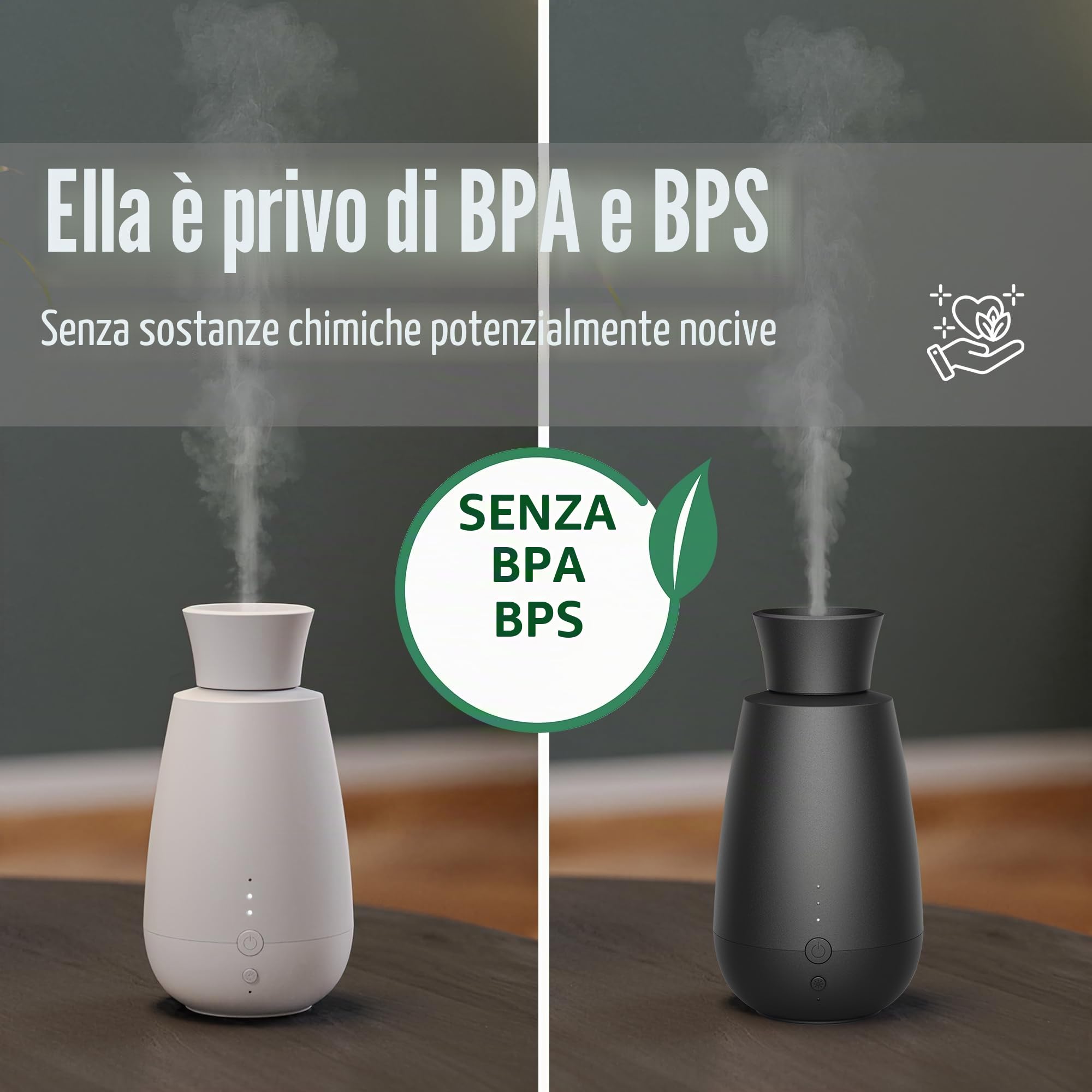 Stadler Form diffusore di aromi Ella, sistema di nebulizzazione intelligente dell'olio essenziale, senza acqua, senza calore, odore intenso, senza fili, sensore di luce, facile da usare, bianco