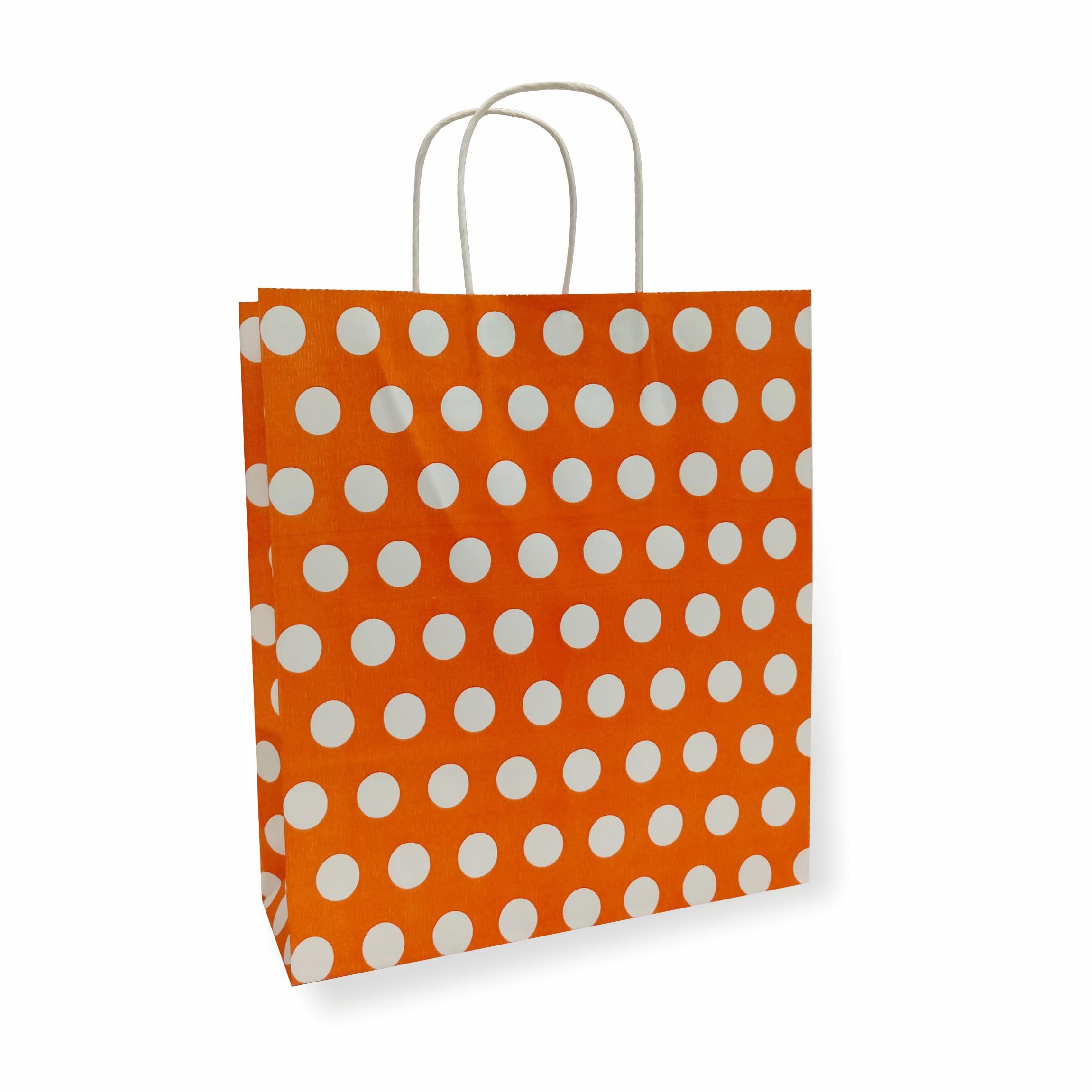 Omnipresent Pack Orange Polka Dot Printed Paper Gift Bags, Set of 12, Ideal For Kids Birthday Party, Wedding Party, Office Party, Christmas Party & Festive Holiday Party (Size: 9.4x8.3x3 inch) (B0CY2KRB26) Amazon Price History, Amazon Price Tracker
