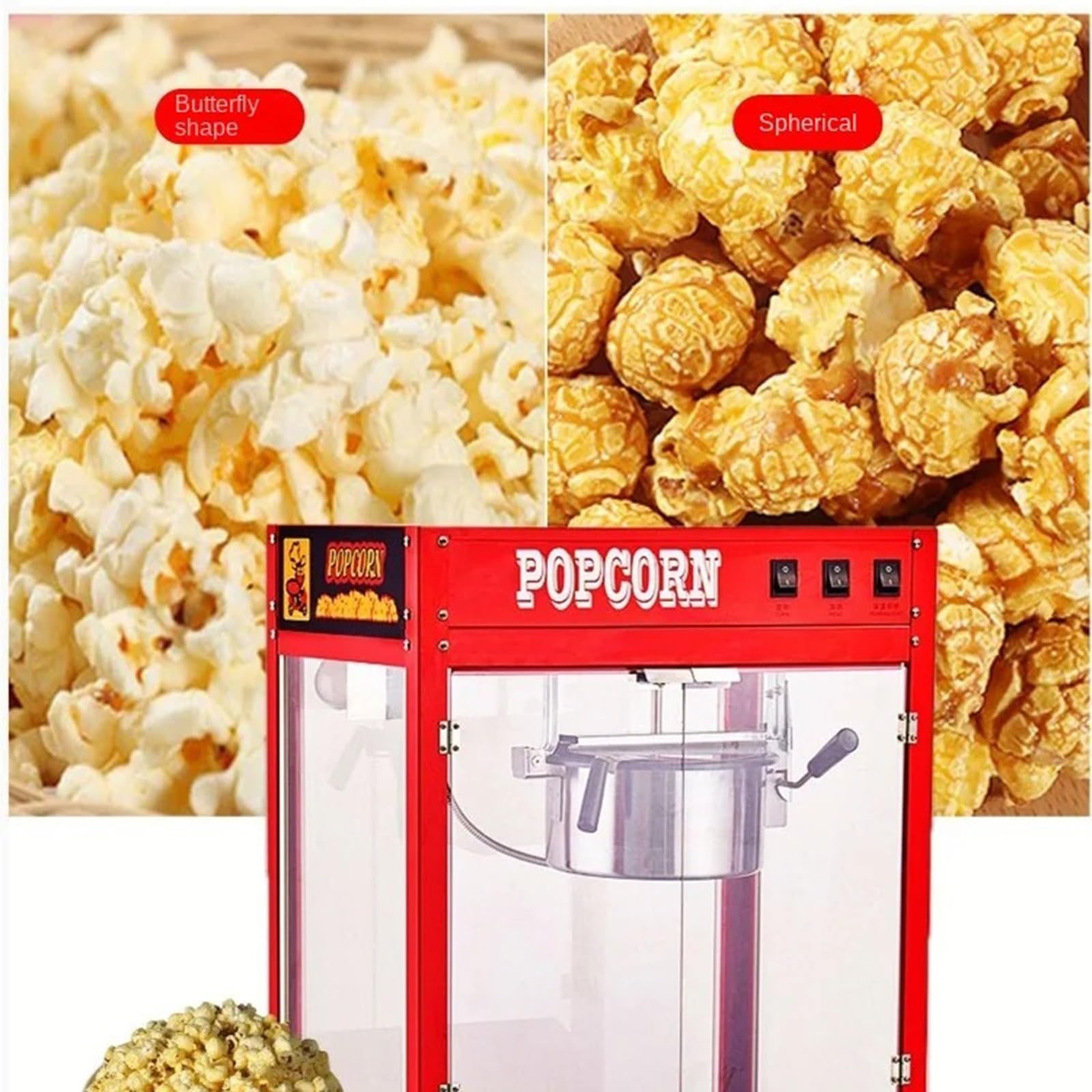 Máquina palomitas familiar Máquina de palomitas maíz eléctrica automática, máquina que fluye, cine