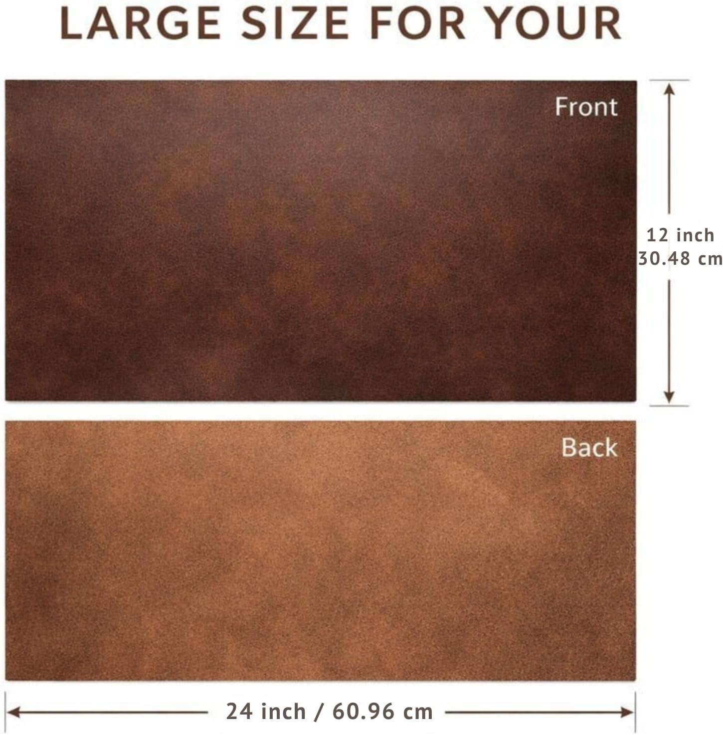 12"x24" Square Sheets Full Grain Genuine Leather Sheets for Crafts, 2mm Thick Cowhide Tooling Leather Pieces, Dark Brown Leather for DIY Projects, Handcrafted Leatherwork,Leather Craft Supplies(Brown)