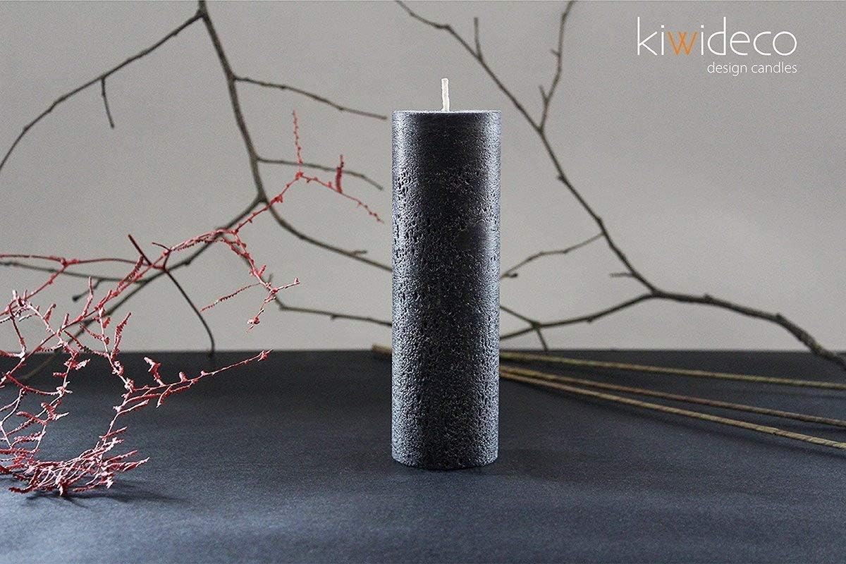 Kiwideco Rustic Black Magic Large rustic candles. Hot cast. Colored wax. Handmade.