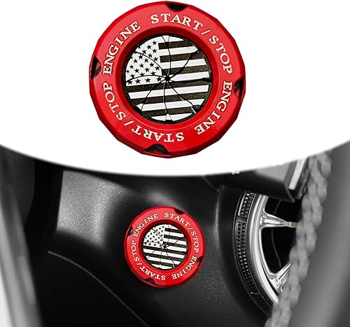 ZKFAR 1 anillo decorativo de arranque de automóvil con un solo botón, cubierta giratoria antiarañazos, cubierta protectora oculta para interruptor