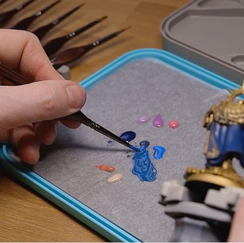 Miniatura 7 de Papel de paleta WetNDri para pintura acrílica. 50 paletas de papel de pintura desechables y 2 esponjas húmedas grises adecuadas para paletas húmedas