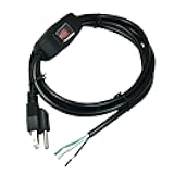 FILSHU 6ft 18 Gauge 3 Prong AC Power Cord Cable with on Off Switch, Pigtail (Open End Wiring), NEMA 5-15 Plug US SJTW 18AWG (10A)