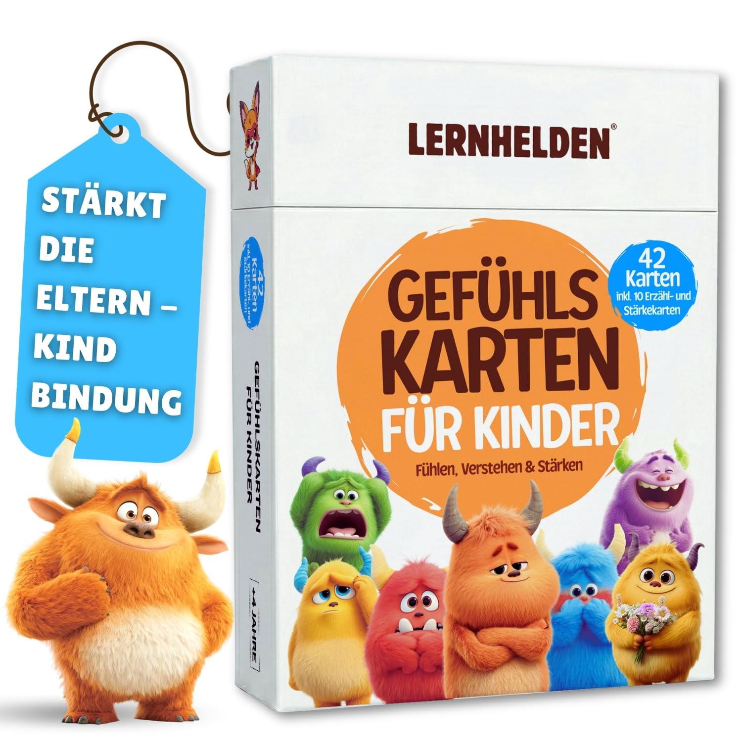 42 Gefühlskarten für Kinder - Emotionskarten & Gefühlsmonster Karten für Selbstregulation, Adhs Hilfsmittel, Lehrerbedarf, Gefühle Buch, Gefühlstagebuch Kinder