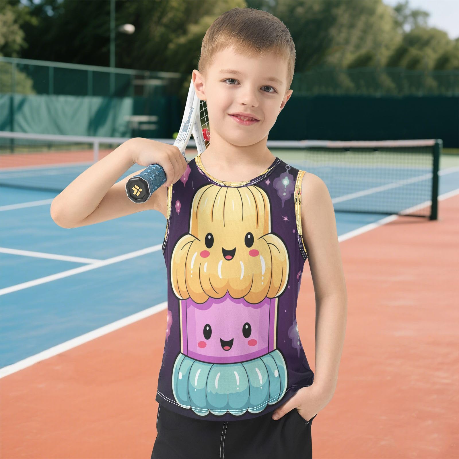 Doodle Lindo Medusas Animales Camisetas Sin Mangas Tipo Tank Top para Niños Jóvenes Ideales para Actividades Deportivas