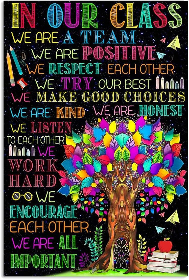 rayprint In Our Class We Are A Team Metal Signs Classroom Decoration Inspirational Tin Poster Home Room Wall Decor Plaquees 8x12inch
