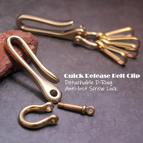 Miniatura 3 de Gold Brass Key Ring,Belt Clip for Keys,Purse Key Holder,Pants Key Hook,Key Fob Keychain,Key Chain Clip for Women Men