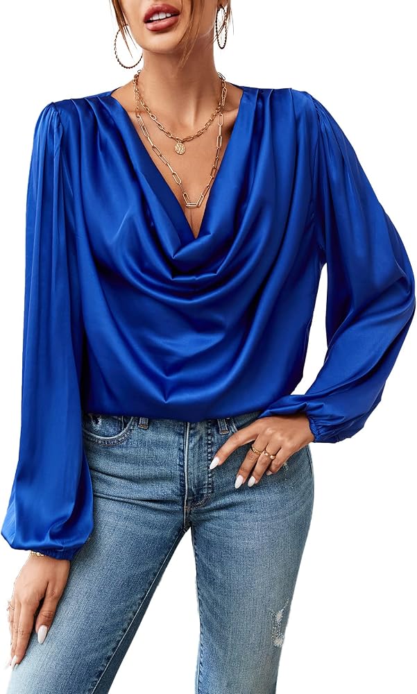 royal blue satin top
