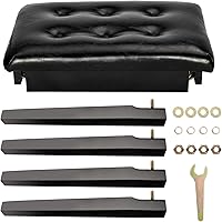 Vista 8 de Bonnlo Banco de piano acolchado de madera con almacenamiento de música, taburete para teclado, banco de artista, taburete copetudo, color negro