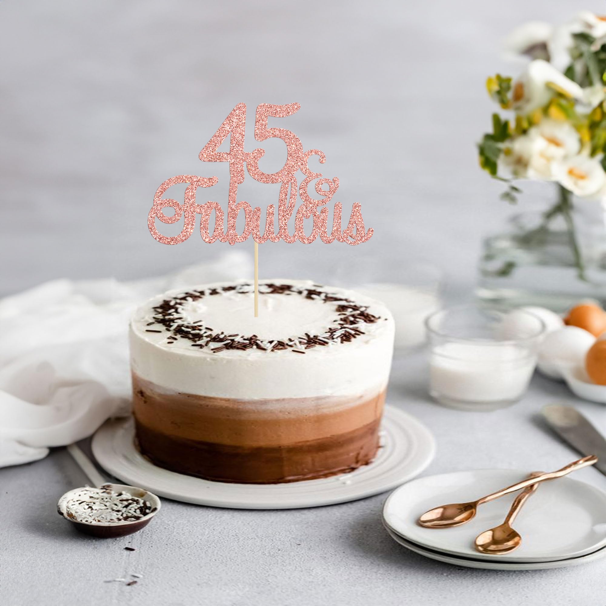 Gyufise Lot De 24 Décorations De Gâteaux « Hello 45 » à