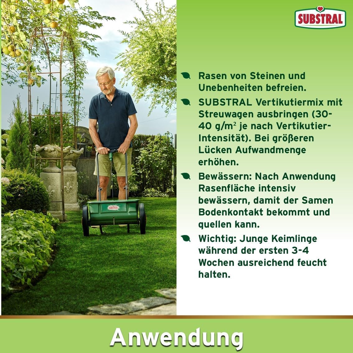 Substral Vertikutiermix 4kg 133m² Rasensamen Rasendünger + Bodenaktivator
