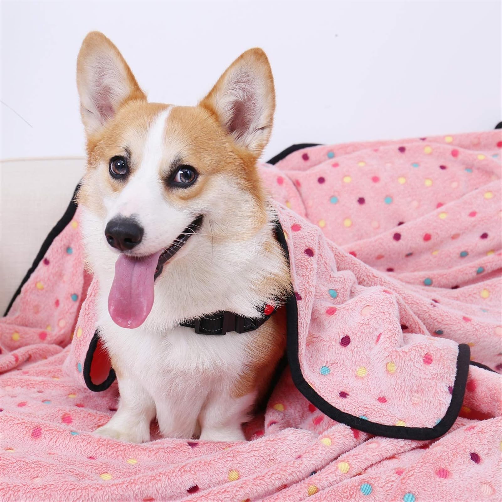 Couverture pour Chien Réversible Moelleuses Peluche Couvertures pour Chiens Chat Couvre-Lit Chaud Couverture Jeter Tapis de Sommeil Tapis Lit Mat, Rose, 160x200cm