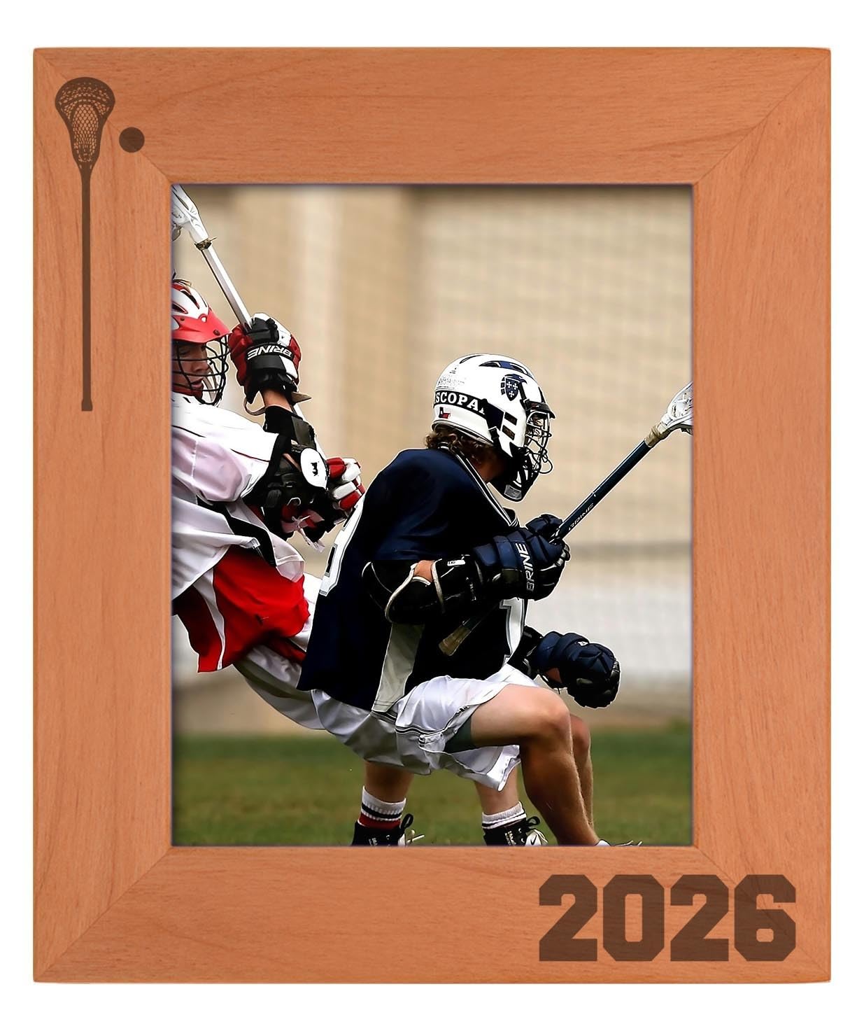 Personalized Gifts Sentimental Photo Frame Lacrosse 2026 Wood Engraved 8x10 Portrait Picture Frame