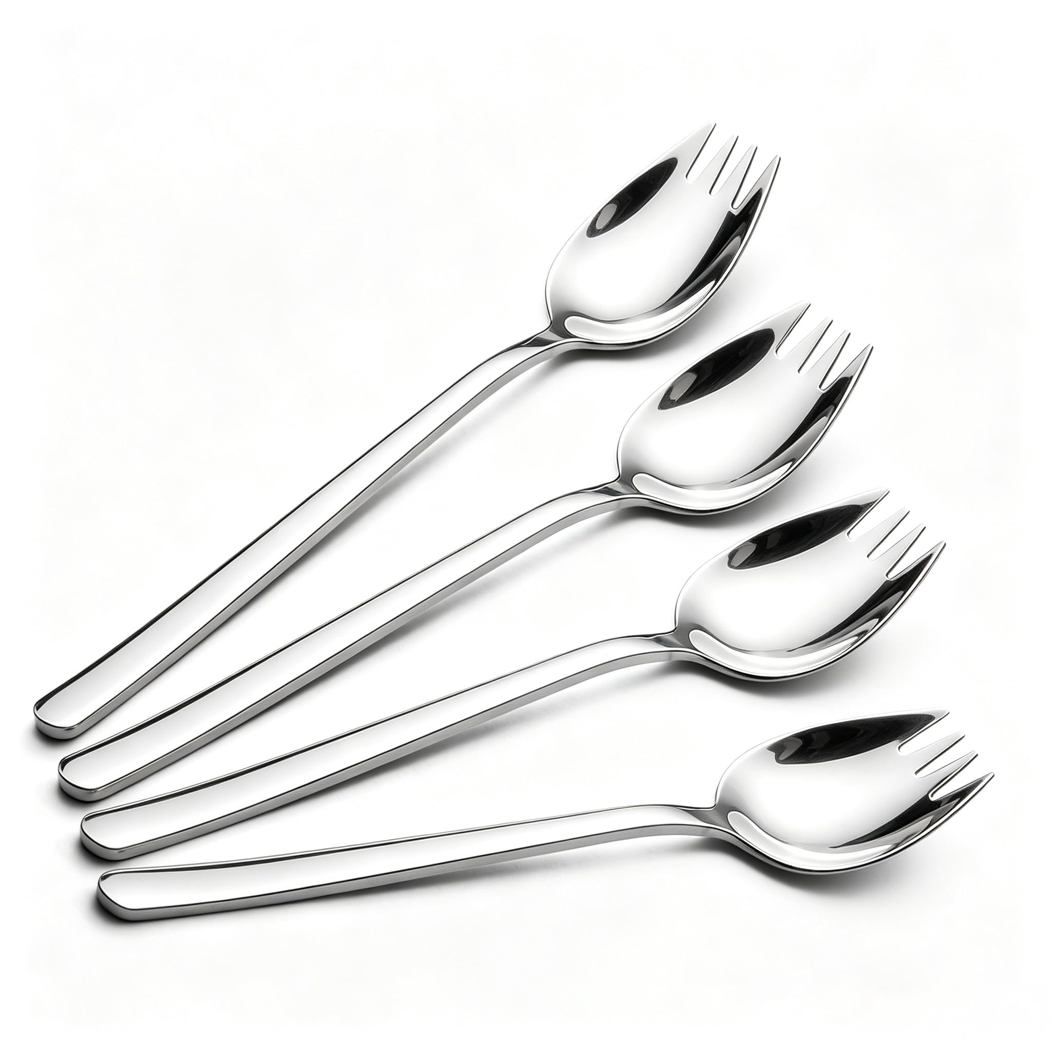 YFWOOD Sporks, 4-pack 18/10 Stainless Steel Sporks Silver