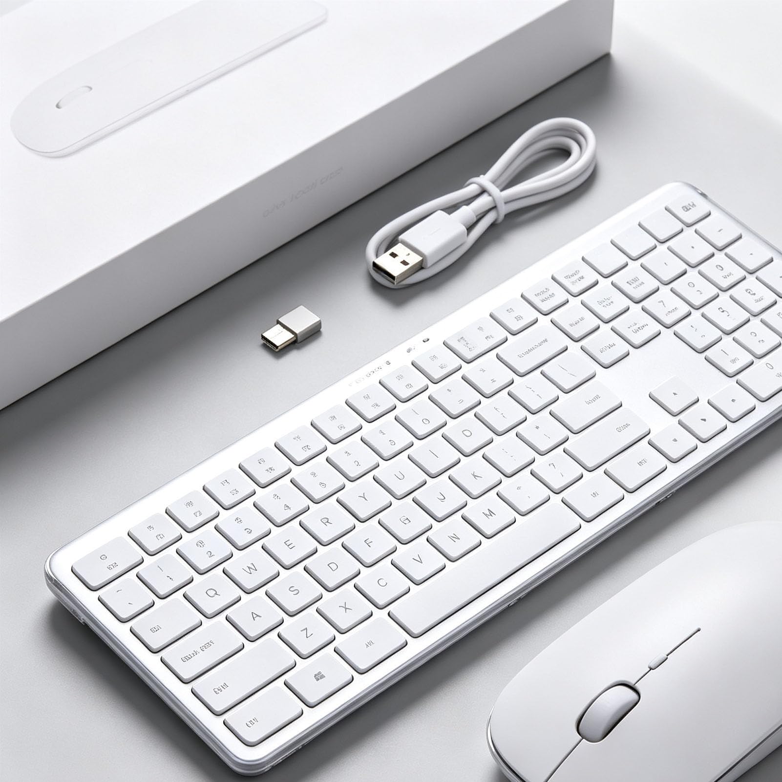 Bezprzewodowa Ergonomiczna Klawiatura Pełnowymiarowa ładowalna z