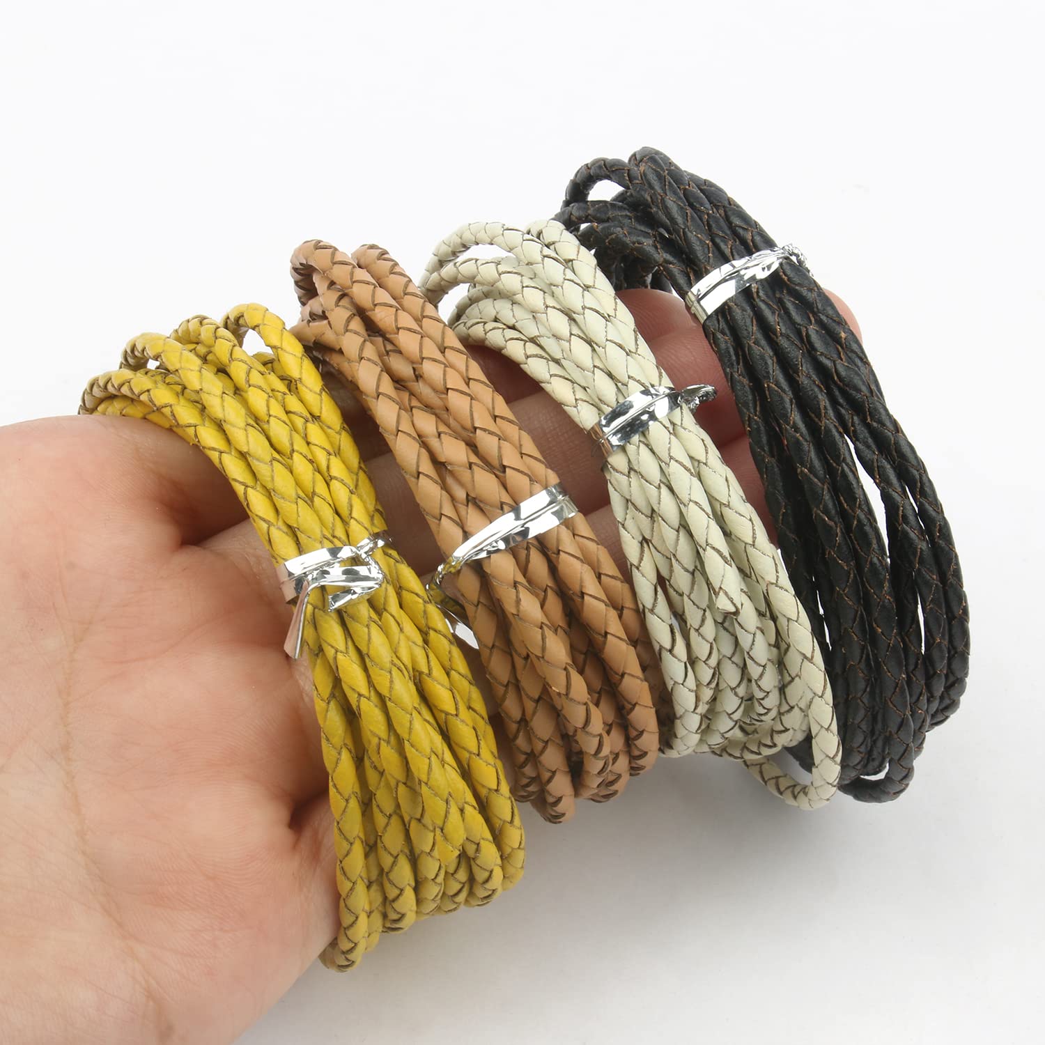 2 Meter 3Mm 4Mm Gevlochten Lederen Koord Voor Lederen Armband Maken Ronde Lederen Draad Touw Ketting Sieraden Maken