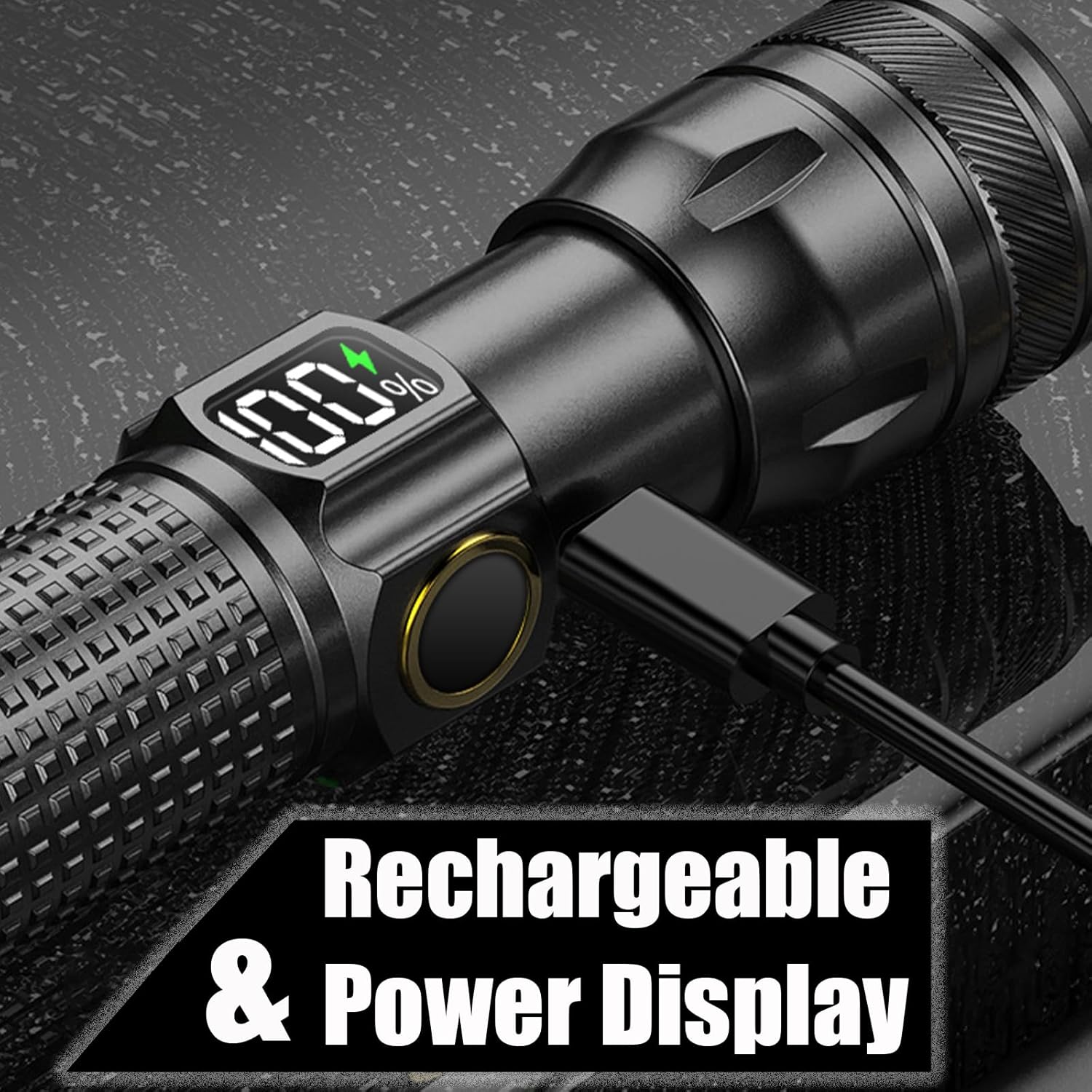 Rechargeable LED Flashlights with LCD Digital Power Display, Zoomable High Lumens Bright EDC Flashlight with USB C Charging Port for Home and Outdoor Emergency, Camping Essentials, Survival Gear - Image 2