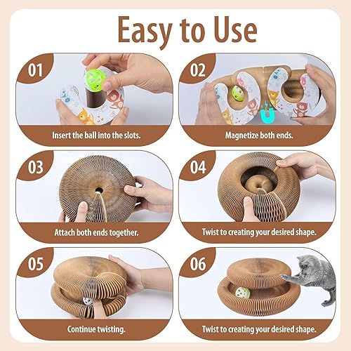 Miniatura 2 de Juguete de tablero rascador de órgano, juguete mágico de acordeón para gatos, arena para gatos, órgano cambiante (1 unidad)