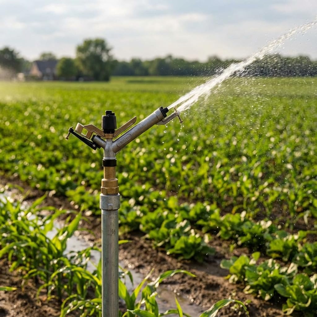 Suinga Canon D'IRRIGATION 16-29 mètres, AMBO 1 1/2". Angle d'arrosage 360º. Pression de Travail de 1,5 à 5 Bars. Connexion Femelle 1 1/2 Pouce. Fabriqué en métal, Gris