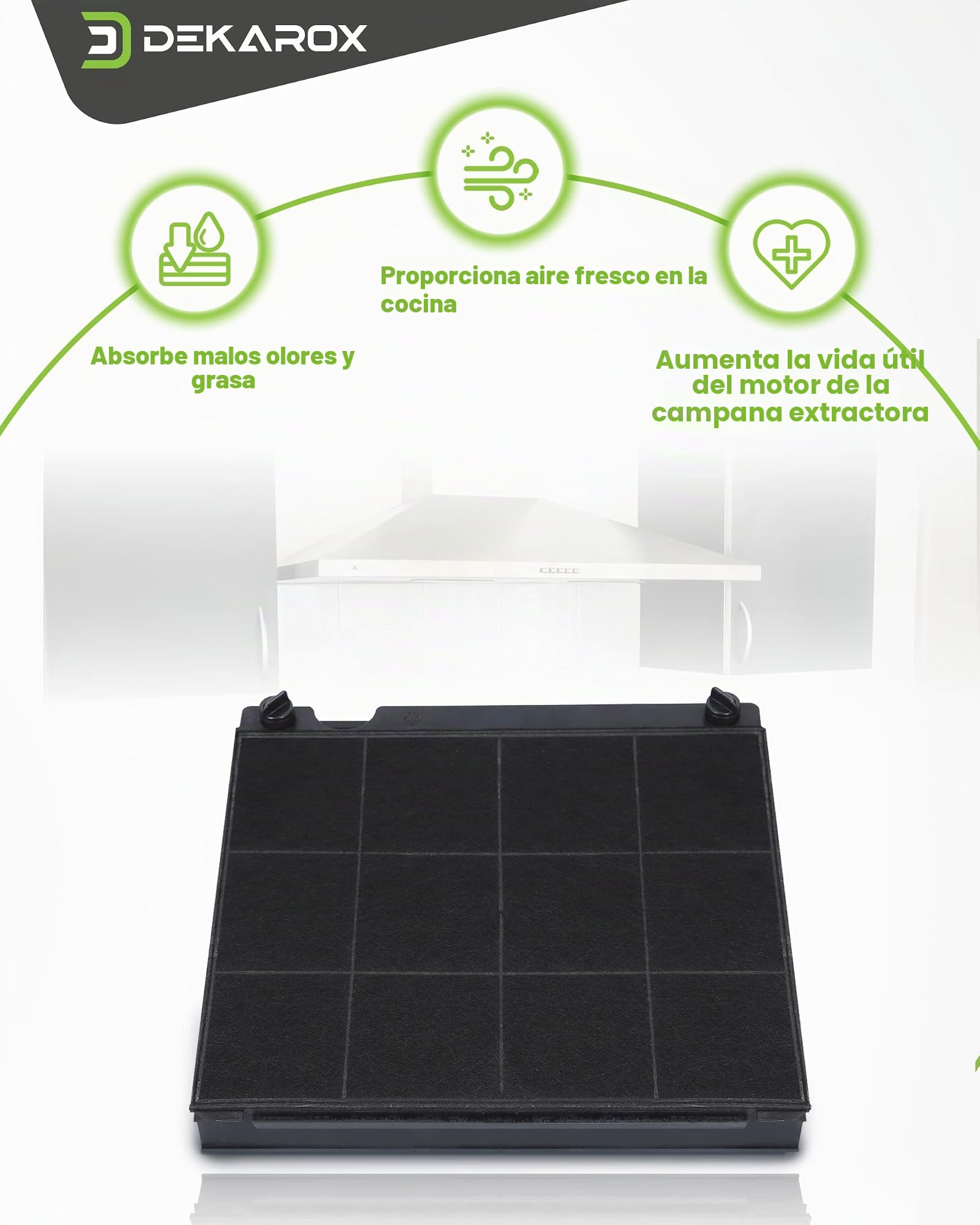 3 filtros de carbón activo para campana extractora Elica Model 15 Electrolux AEG 9029793818 Whirlpool Bauknecht 48400008575