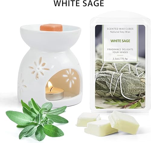 Miniatura 2 de SCENTORINI Cera derretida, cubos de cera, cera de salvia blanca derretida, cera perfumada de soja para calentadores de cera, decoración de Navidad,