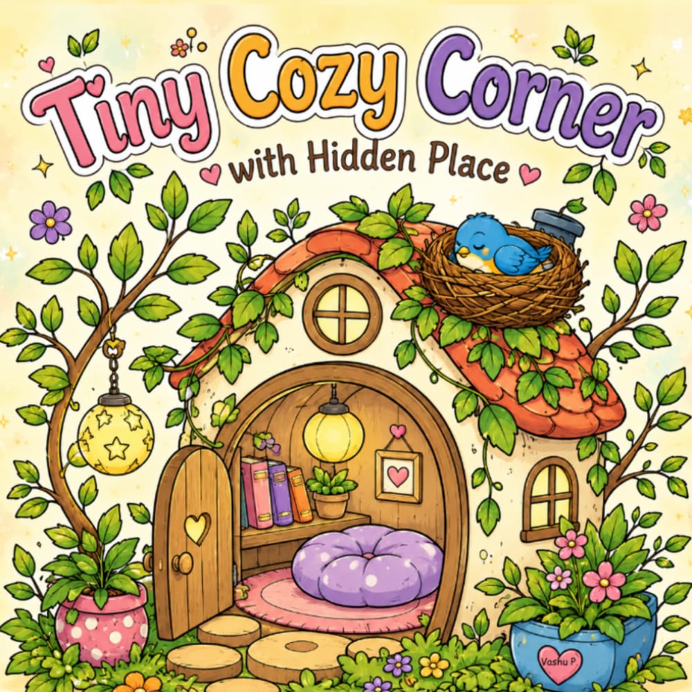 Tiny Cozy Corner with Hidden Place: Relax coloring book
