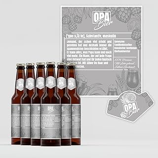 Bieretiketten selbstklebende Aufkleber für Bierflaschen Flaschenetiketten Geschenk für Geburtstag Hochzeiten Weihnachten Partys Sticker wasserfest Y077 (6 Stück, 07 Opa)