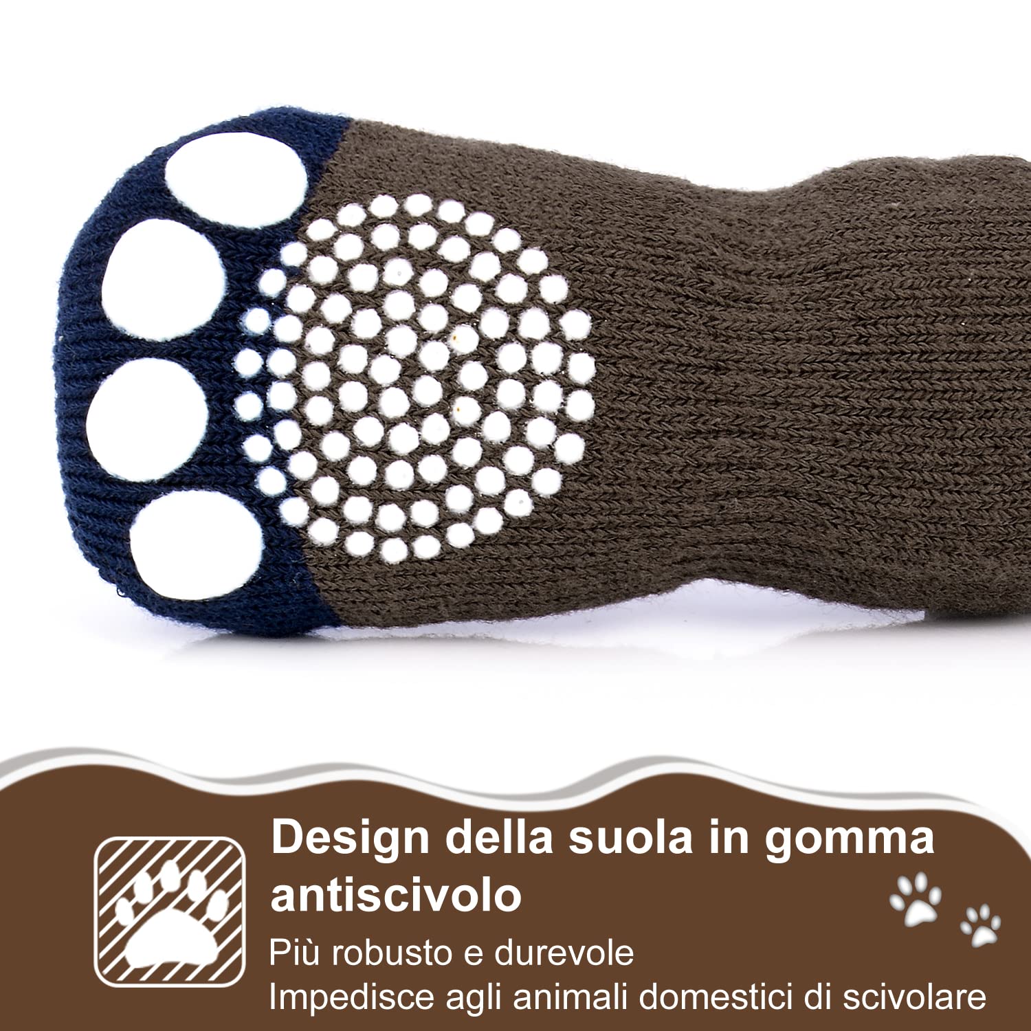 Calzini Antiscivolo Per Cane - 4 Pezzi Con Cinghie Regolabili | Zampe Calde E Protette - Foto 6