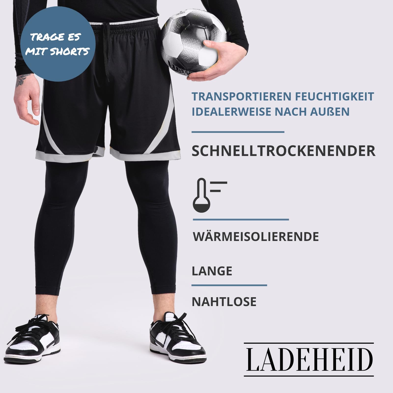 Ladeheid Leggins Térmicos para Invierno Calzonzillos Pantalón Térmico para Hombre Mallas Deportivas Leggings Sin Costuras Snowboard Esquís LA40-260