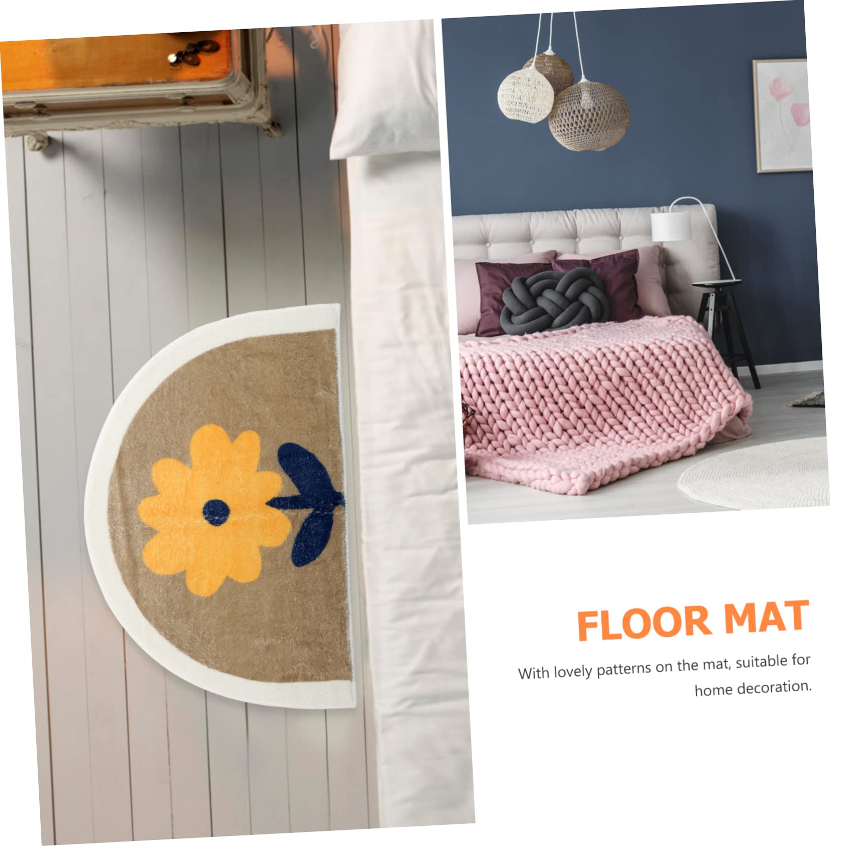 Tappeto Antiscivolo Semicircolare Assorbente e Lavabile Per Ed Decorativo Per