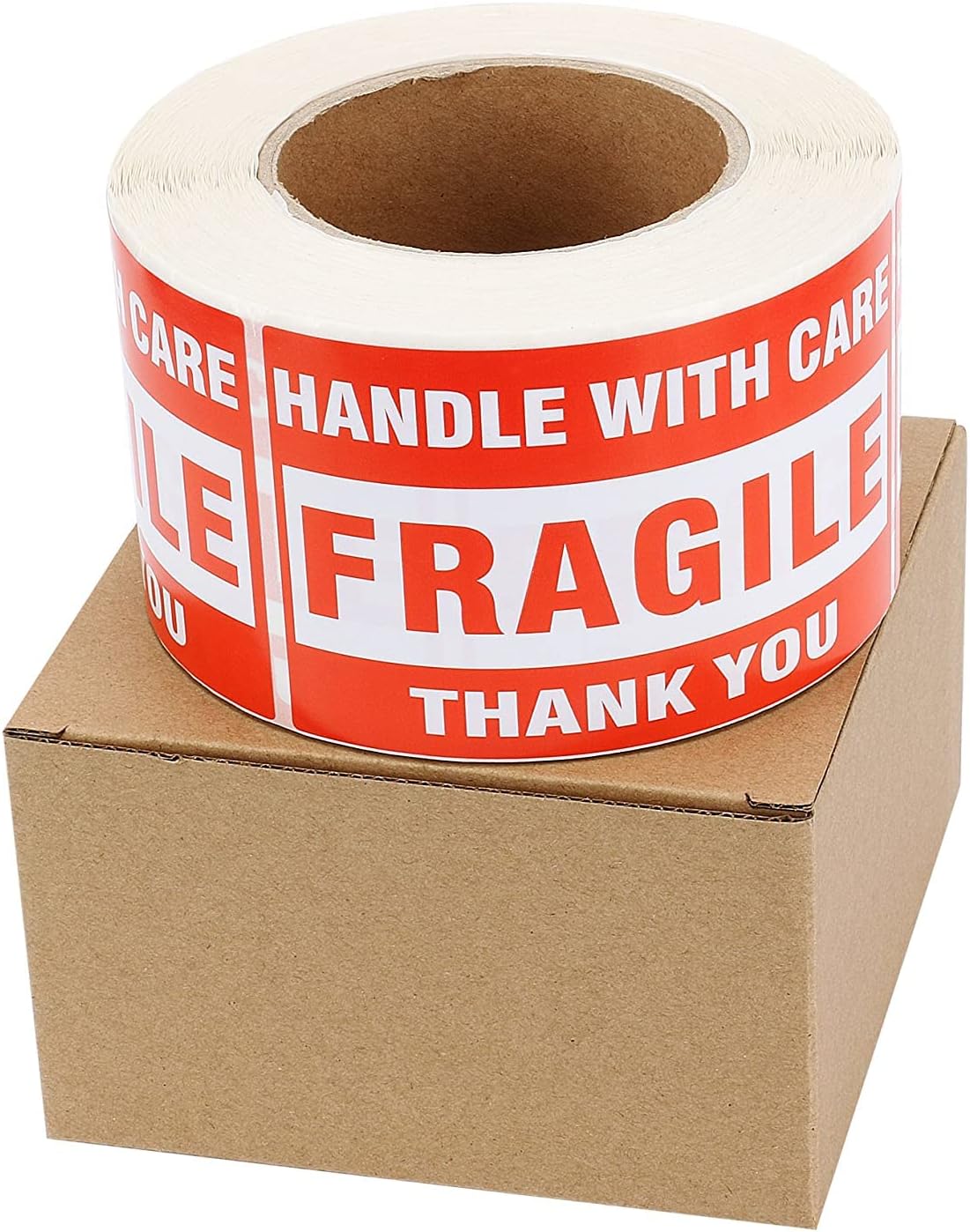 [1 Roll, 500 Labels] 3" x 5" Fragile Stickers Handle with Care Warning Packing/Shipping Labels - Permanent Adhesive