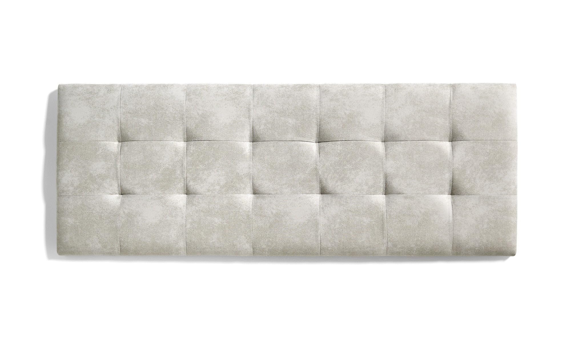 ECCOX - Cabecero de Cama Capitone a Cuadros de Tela Antimanchas Aquaclean- Cabezal Tapizado con Acolchado de Espuma y Refuerzo Trasero - Color Blanco Efecto Granito - 152 cm para Camas de 150 cm