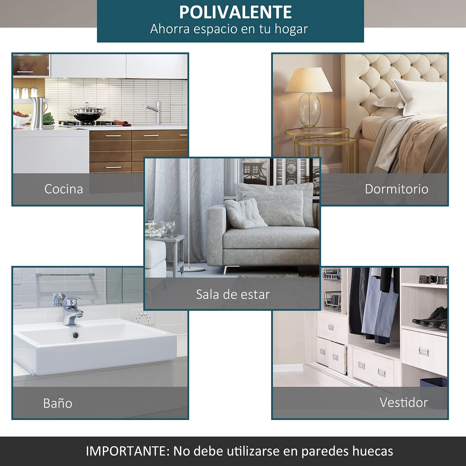 HOMCOM 6FT/183cm Herraje para Puerta Corredera Guía de Suelo Café Oscuro | Kit de Puerta Corrediza de Madera, Riel de Acero al Carbono