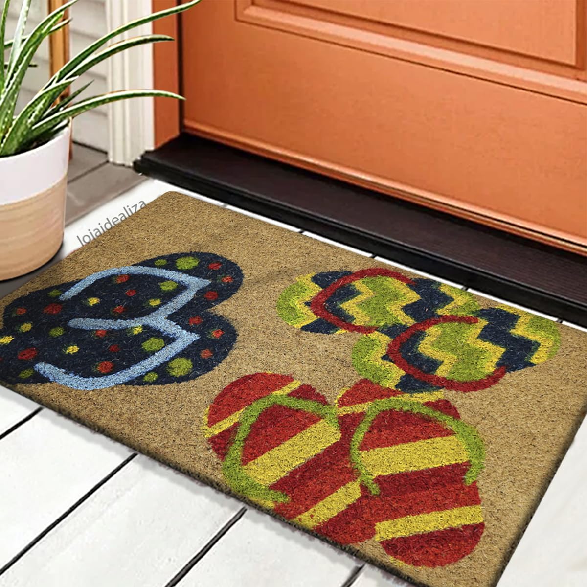1 Tapete Porta Capacho Fibra Coco Antiderrapante 33x60 E10