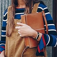 Vista 6 de Bandas de bucle de metal compatibles con Fitbit Alta/Fitbit Alta HR, malla de bucle de acero inoxidable transpirable, pulsera magnética ajustable