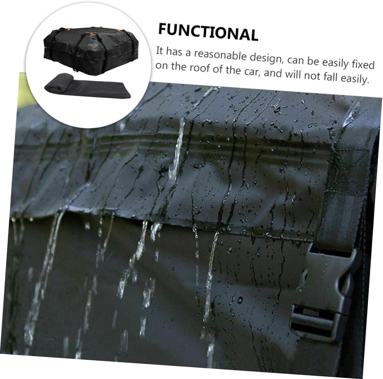 Car Roof Bag Large Capacity Rooftop Cargo Carrier with Non-Slip Mat Reinforced Straps Easy Installation for Vehicle Storage and Travel
