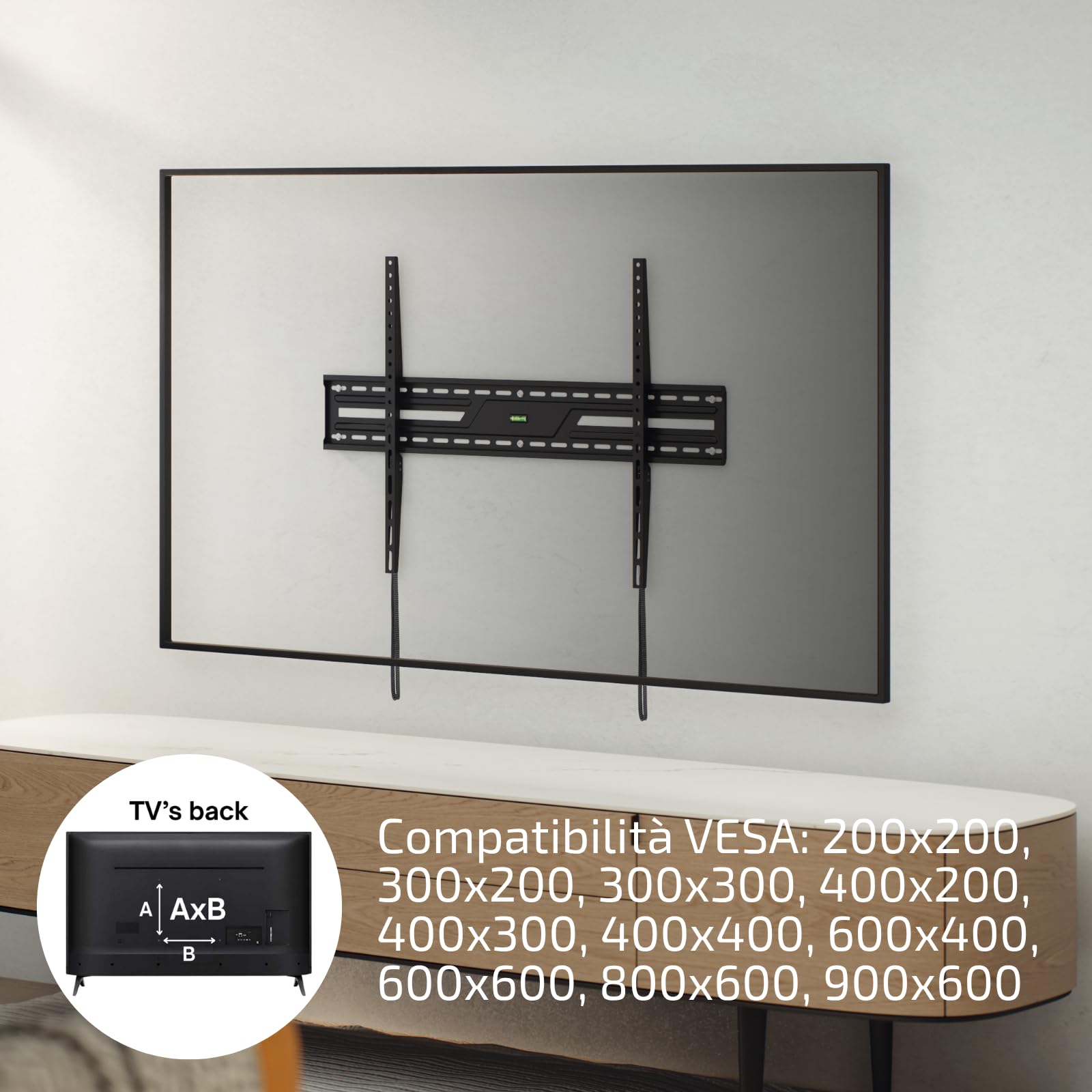 Supporto TV da Parete Fisso 60-100" Extra Slim VESA 900x600 Nero Superior Electronics SUPSTV007