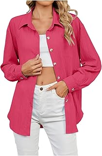 2025 - Mujeres 2024 Camisa de botón de moda Blusas de manga larga Casual Turndown Cuello Blusa Tops Blusas Señoras Seda