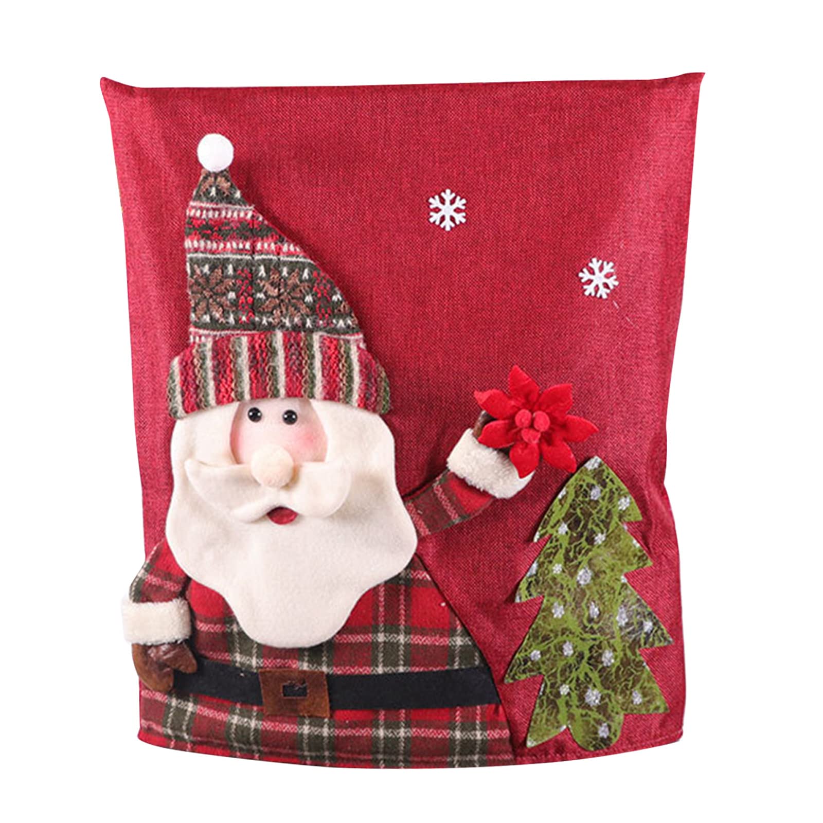Kalttoy Elder Santa Snowman Dinner Chairs Cover Reindeer Chair Slipcover Protector For Kitchen Hotel Holiday Party Decor Chair Slipcovers For Dining Room
