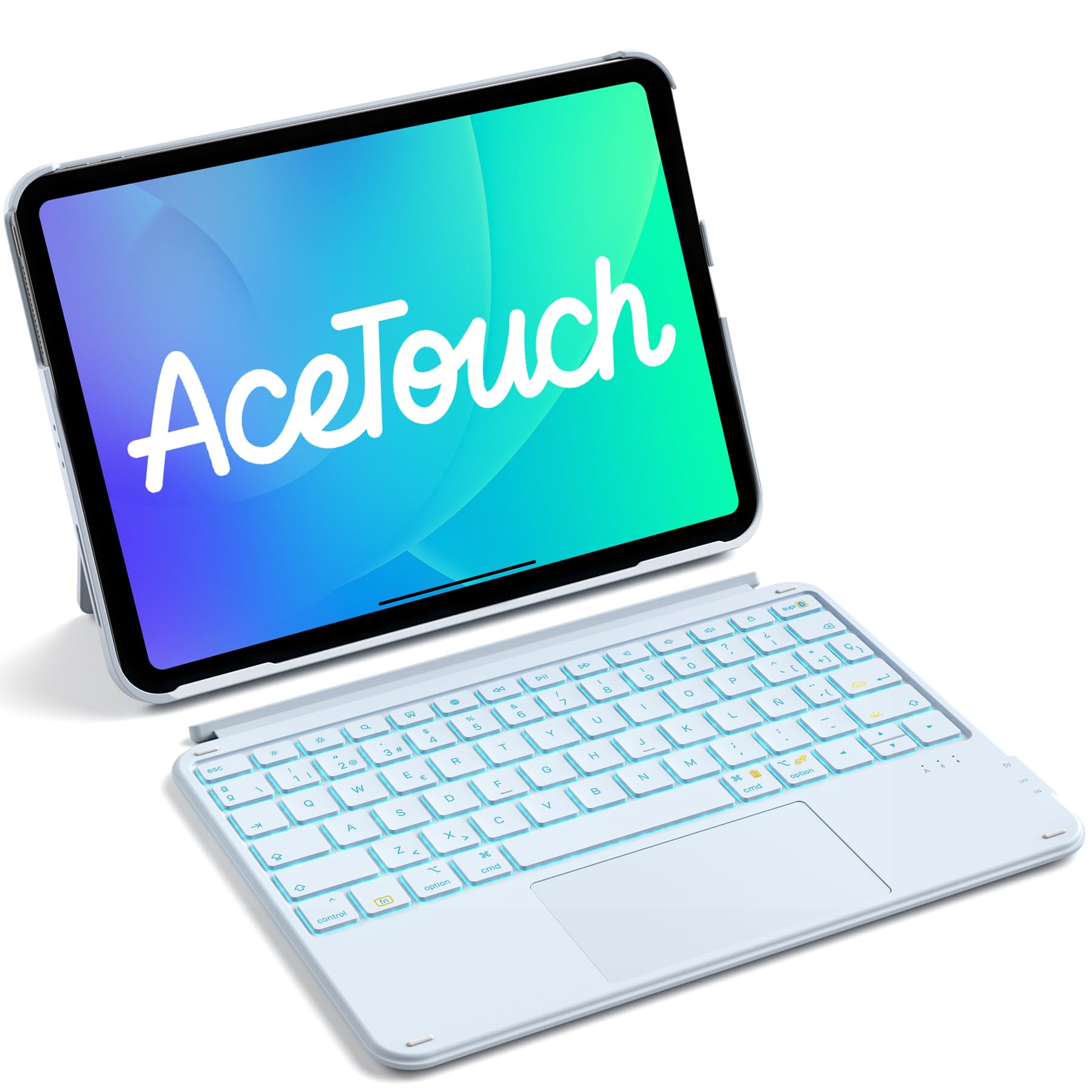 Inateck Teclado Retroiluminado 7 Colores for iPad 10Gen 2022/11Gen A16 2025 (10.9/11"), Air 11" M4/M3/M2, Air 6.ª/5.ª/4.ª, Pro 11 1-4Gen, Teclado Ultraligero Desmontable con Touchp, KB04122-RGB Negro — view 11
