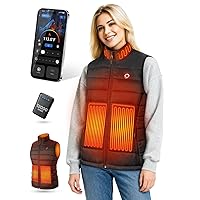 VIWKO Gilet Riscaldante Donna con Batteria 12V 12000mAh, 4 Livelli di Calore e Controllo App