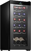 Vista 1 de Nutrichef Refrigerador de vino delgado de 18 botellas Enfriador de vino rojo y blanco Control de temperatura ajustable de 41 °F a 64 °F