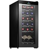 18 Bottle Slim Wine Fridge &vert; Red & White Wine Chiller &vert; Adjustable Temperature Control 41°F to 64°F &vert; Ultra Quiet Operation &vert; Mini Wine Cooler for Home & Office&comma; 30x13x17 IN