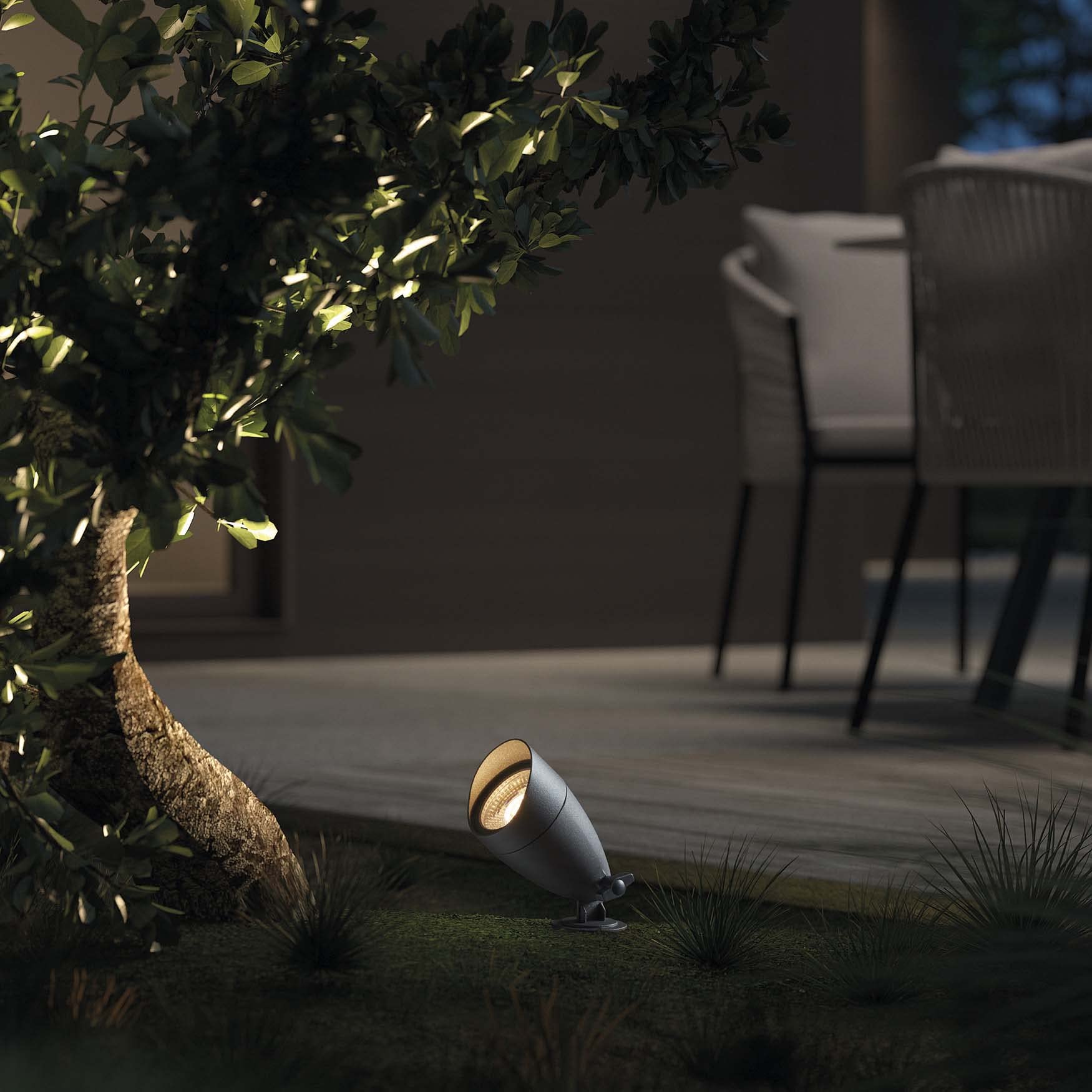 DOPO TERRA Außenstrahler Anthrazit – LED 6W, 3000K Warmweiß, IP65 Für Garten & Wege