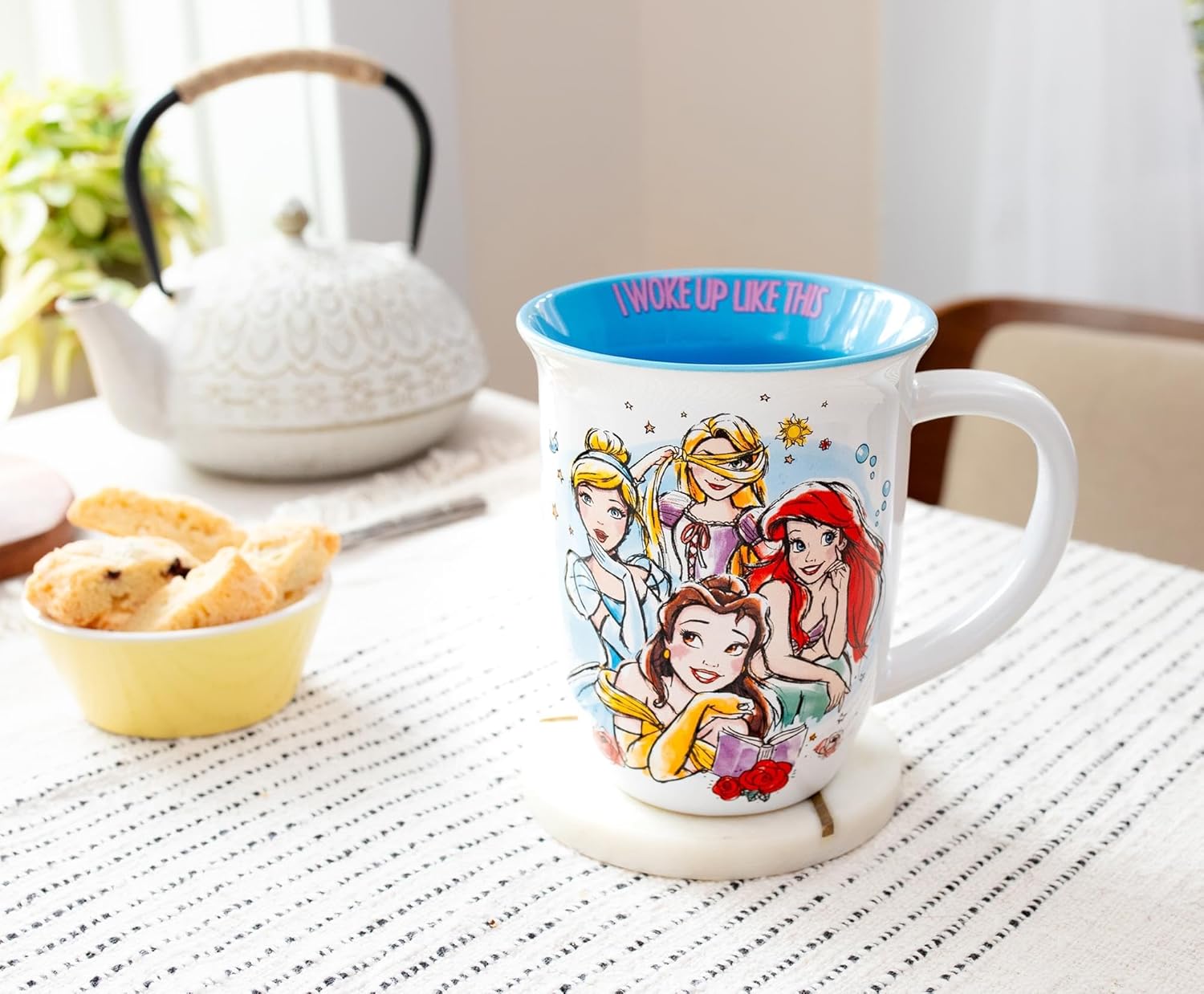 Silver Buffalo Disney Princess “I Woke Up Like This” Wide Rim Ceramic Mug Featuring Belle, Cinderella, Ariel, and Rapunzel, 16 Ounces - Image 7